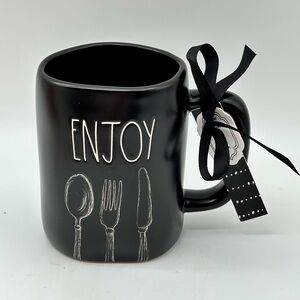 Rae Dunn ENJOY Ceramic Black Mug for Coffee/Tea